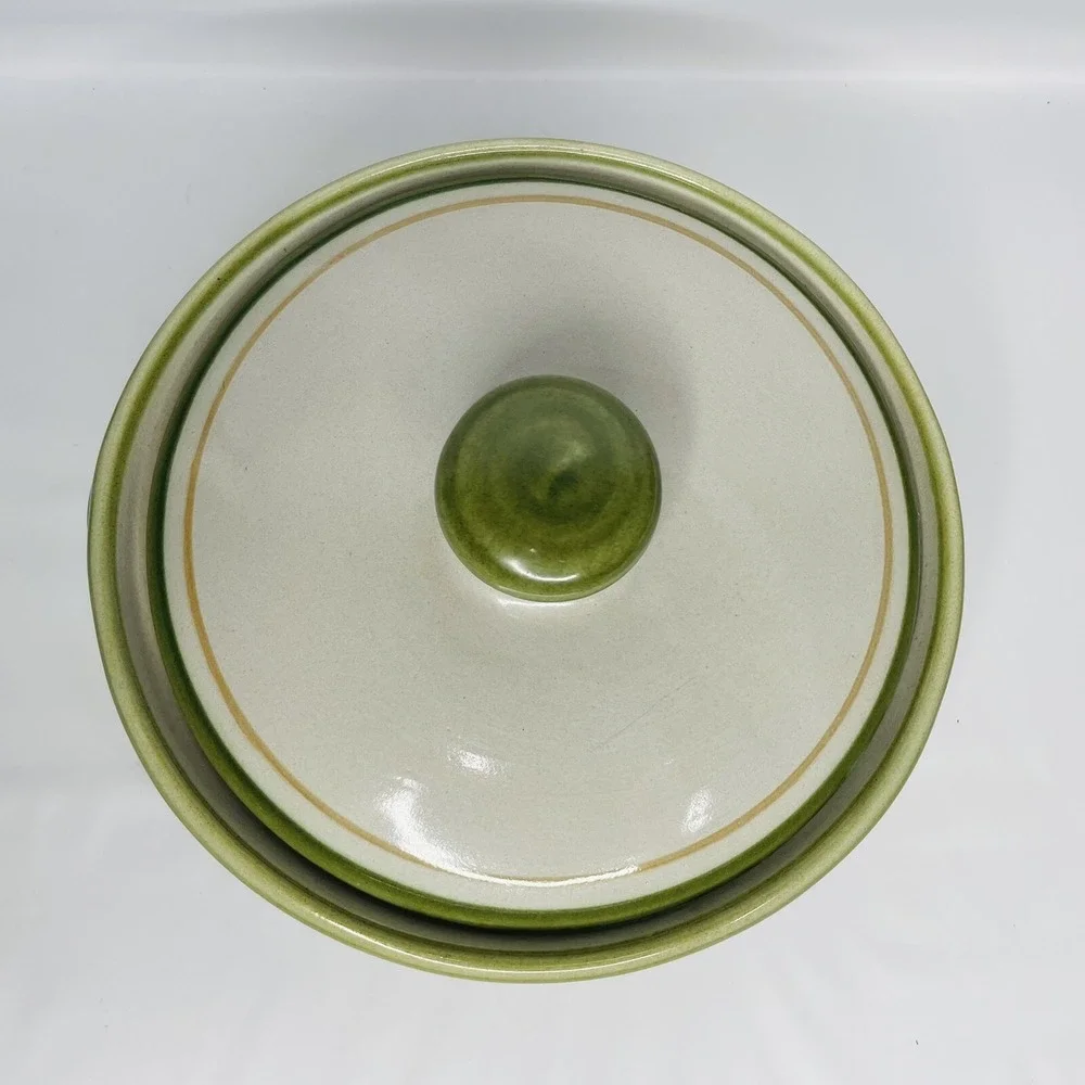 Louisville Pottery Stoneware Pineapple Print 2 qt. Round Covered Casserole w/Lid